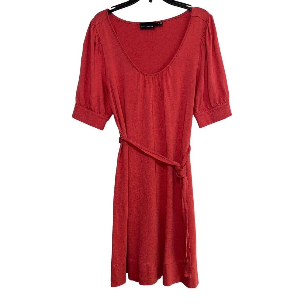 The‎ Limited Womens Dress Size XS Tie Front Midi Blush Short Sleeves Scoop Neck